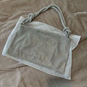 Silver Rhinestone Hobo Bag